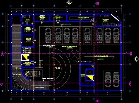 4 storey 10 parking slots commercial parking designs dwg file